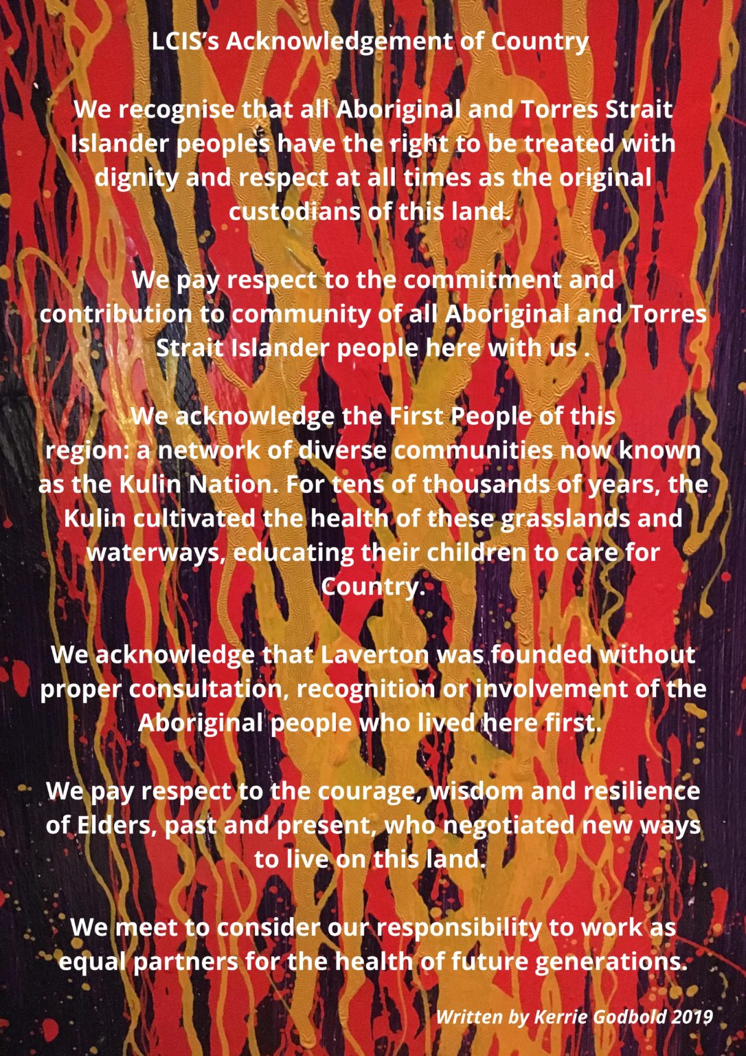 Acknowledgement to country lcis